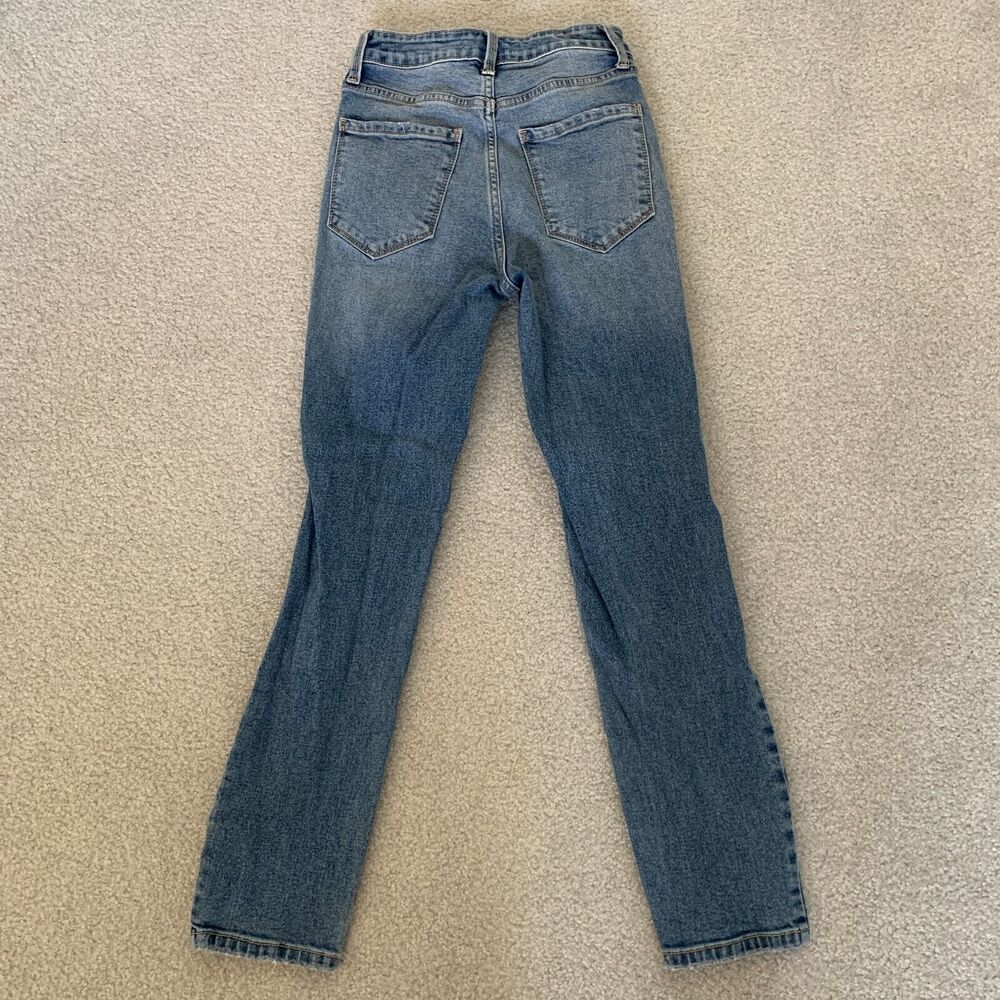 Cello Jeans High‎ Rise Distressed Holes Straight Denim Jeans Women's Size 1 / 25 - Picture 6 of 12